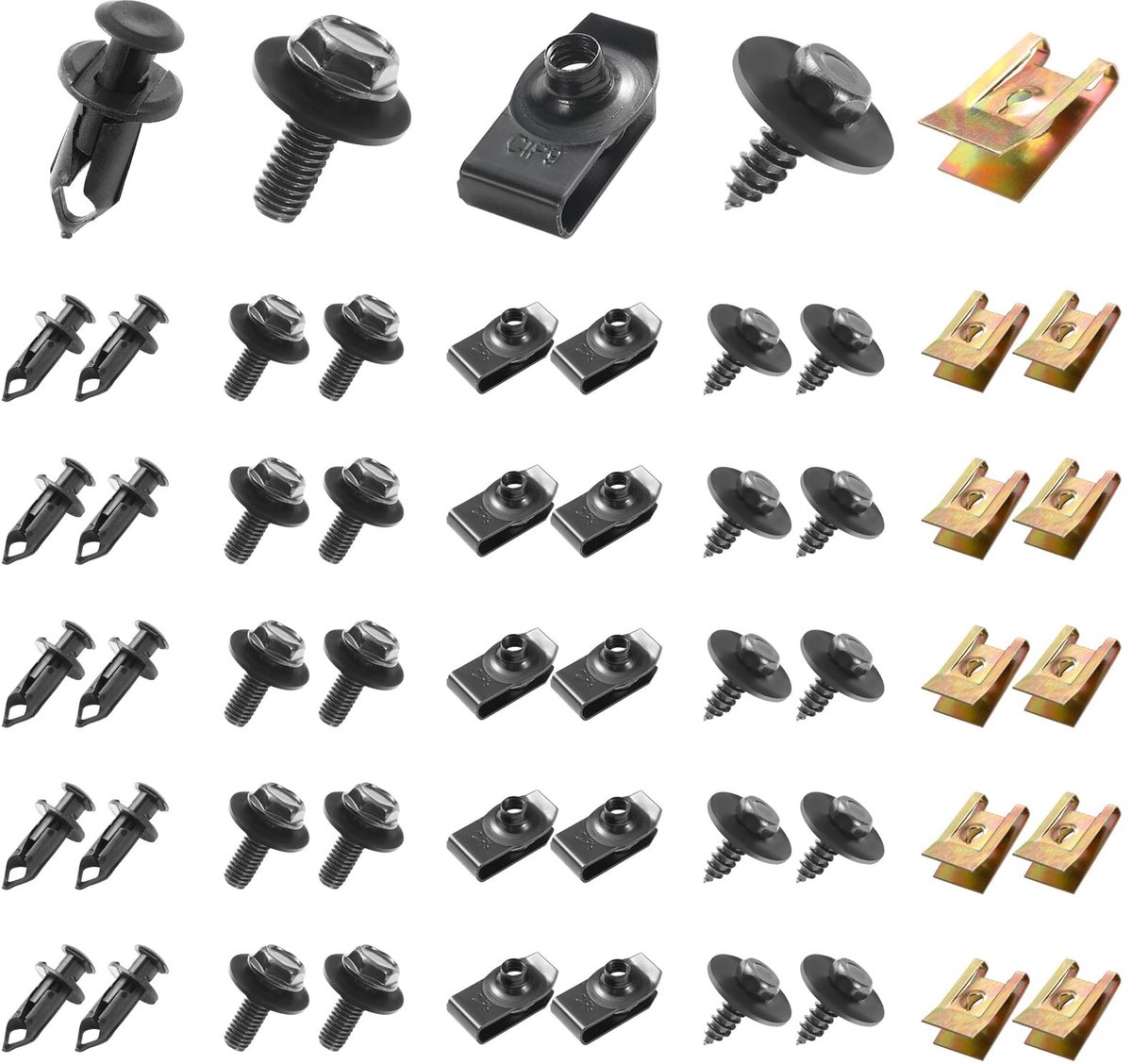 SolidKeus - 100 Stuks Auto Schroeven en Bouten Set