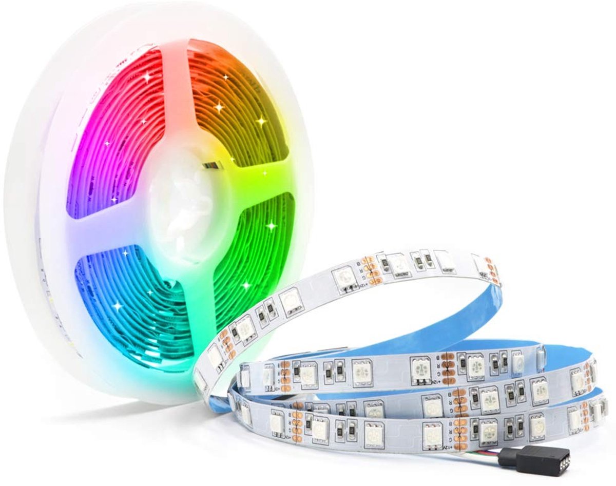 SolidKeus - 5M LED Strip RGB met 300 SMD5050 LEDs voor Binnenverlichting