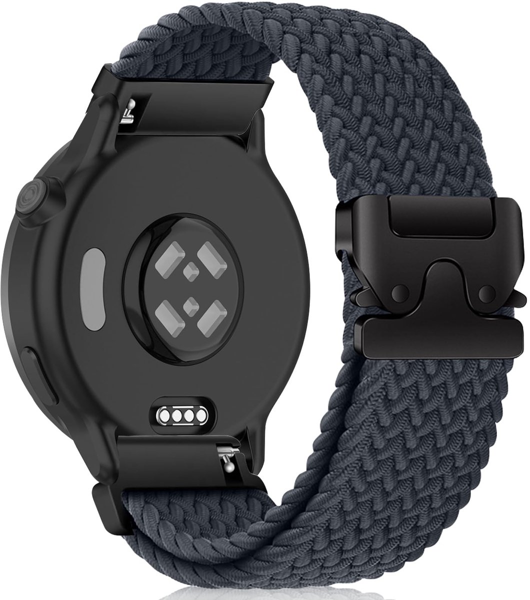 SolidKeus - Nylon Armband voor Smartwatch met Magnetische Sluiting - Donkergrijs