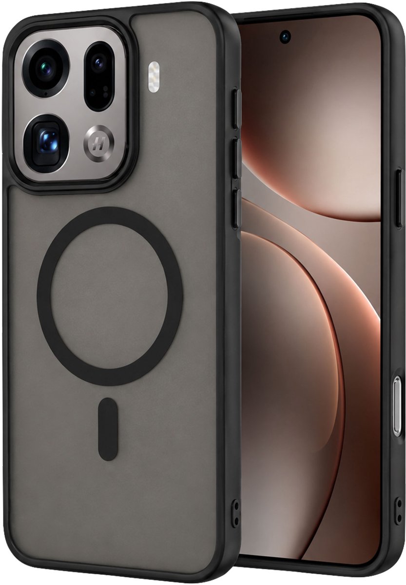 Hoesje geschikt voor OPPO Find X9 Pro - Geschikt voor Magsafe - Shock Proof Case – Mat Zwart