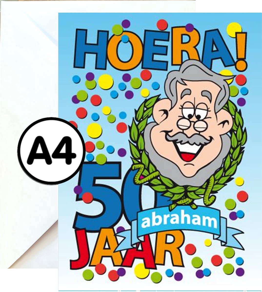 Grote Wenskaart - Abraham - A4 XXL - Met Envelop