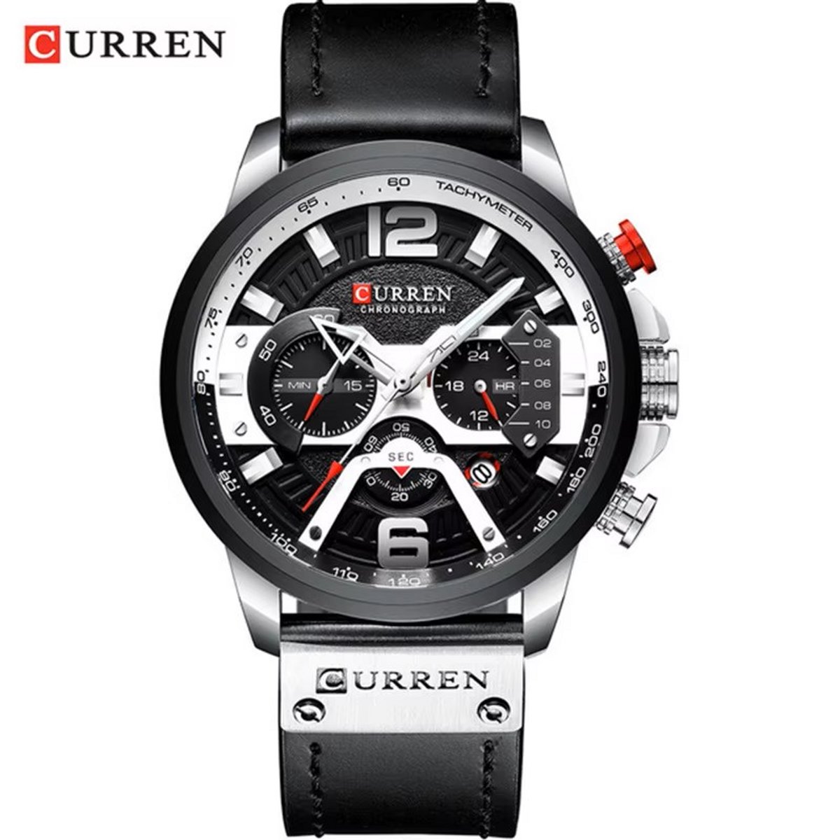 CURREN 8329 Heren Quartz Polshorloge Chronograaf Mode Luxe Lederen Band trendy Origineel Polshorloge voor Heren
