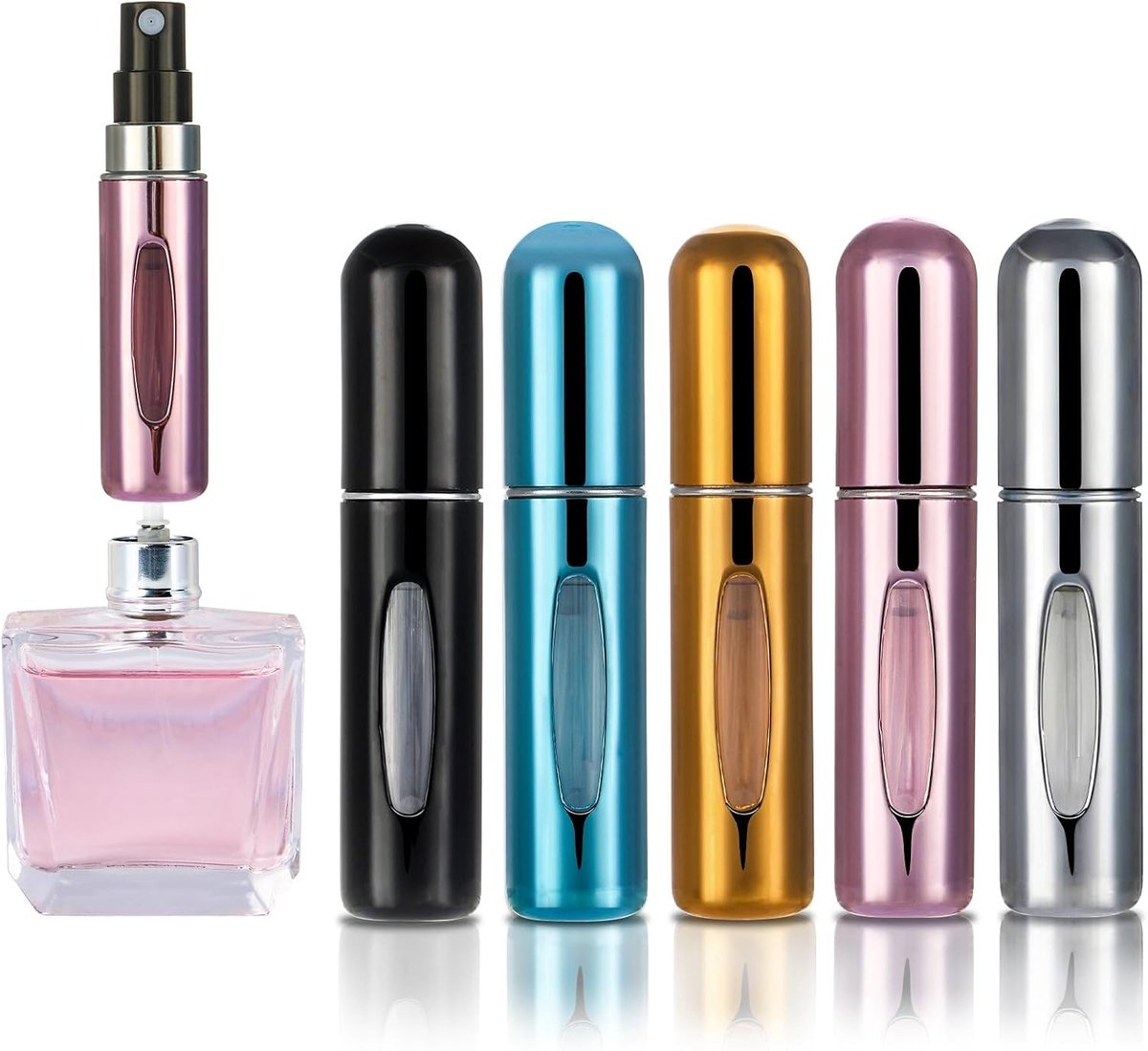 Vulbare en Herbruikbare Mini Parfumverstuiver van 5ml - Compact, Lekvrij en Perfect voor Reizen en Dagelijks Gebruik