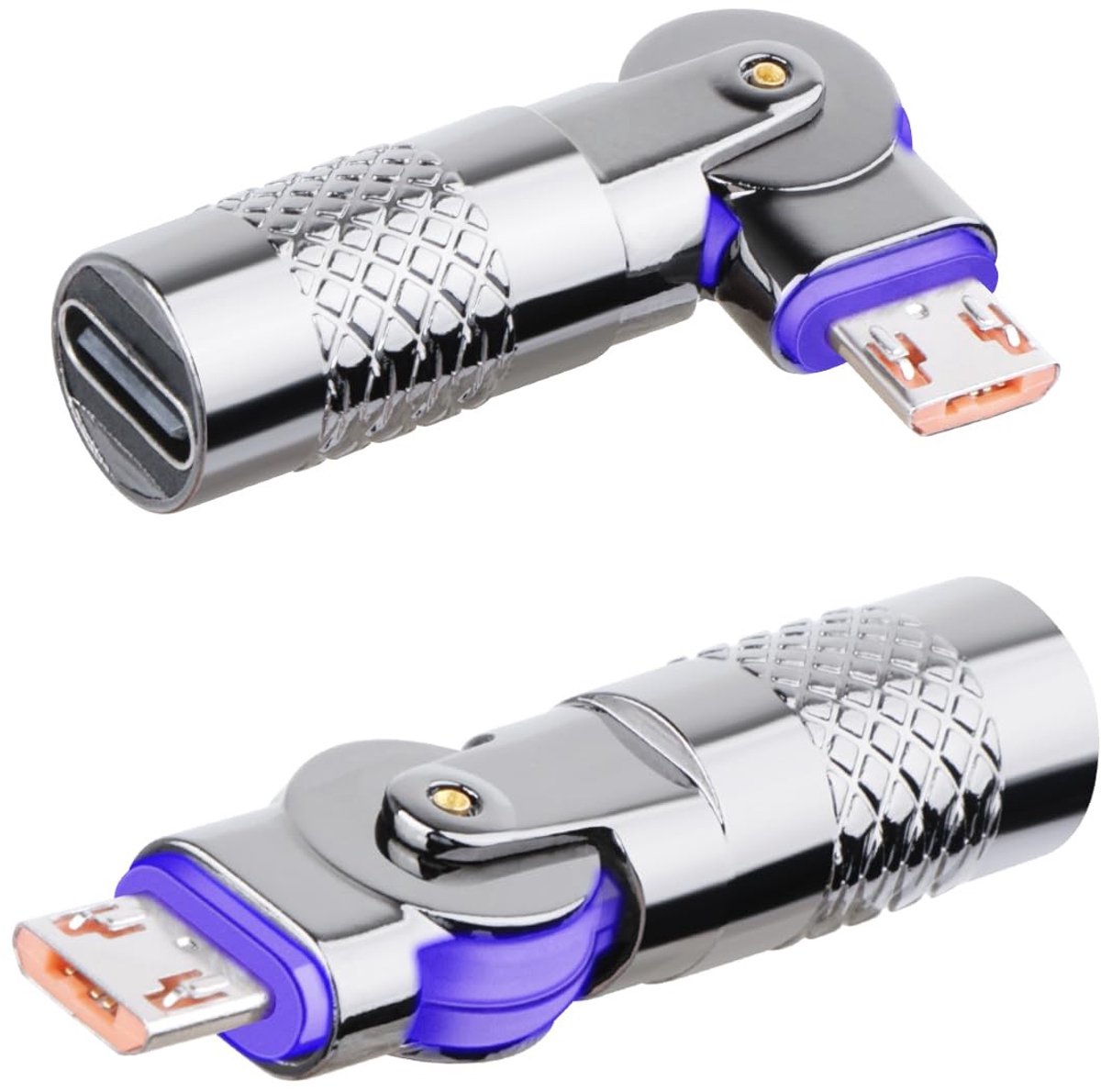 Omgoods - USB Type C naar Micro USB Adapter Rotatable 2 Stuks