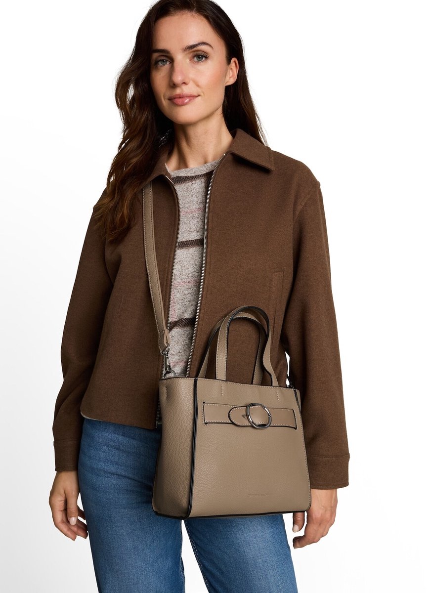 Tom Tailor - TTELIORA M shopper met riemdetail - Maat ONESIZE - taupe / taupe