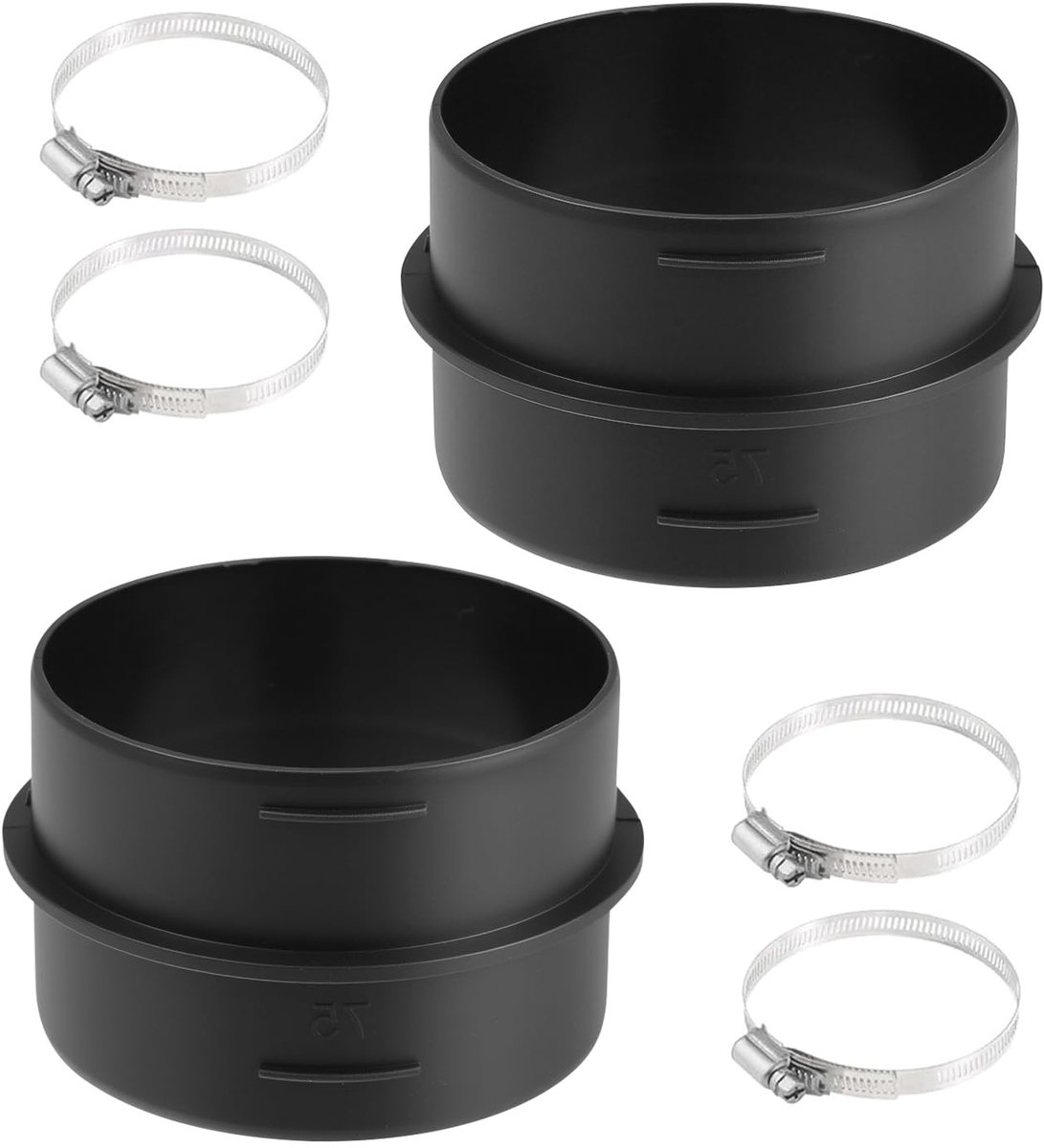 Omgoods - Set van 2 Connectoren voor Ronde Ventilatiebuizen 75 mm