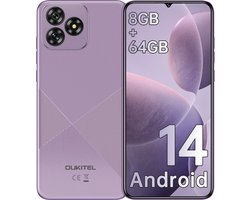 OUKITEL C53 mobiele telefoon, 6,6 inch HD, 8GB RAM+64GB uitbreidbaar tot 1TB, 4300mAh batterij, 13MP camera, Android 14
