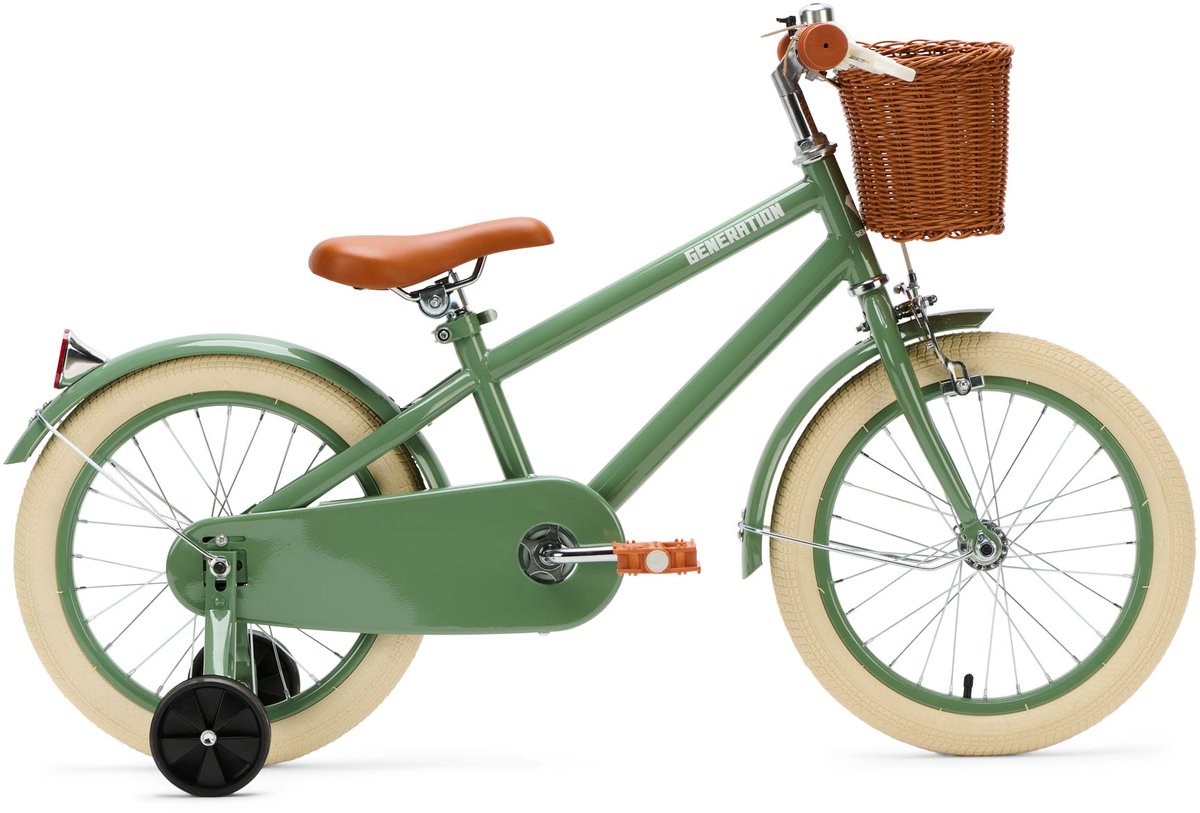Generation Retro 16 inch Groen – Kinderfiets met Mandje
