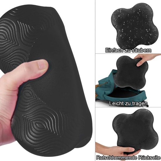 SnelShoppen - Kniekussen voor Yoga, 2 Stuks, Antislip, Kniepads voor Pilates en Sport, 20 x 20 cm, Zwart, Ondersteunt Knieën, Ideaal voor Thuis en Fit van Snelshoppen — afbeelding 3