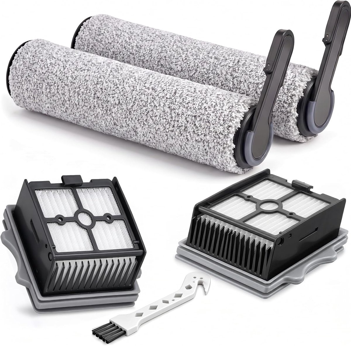 5 accessoireset voor Tineco Floor One Stretch S6/S7 Stretch Ultra/Switch S6/i6 Stretch nat- en droogzuiger, reserveonderdelen, accessoireset, 2 borstelrollen, 2 HEPA-filters, 1