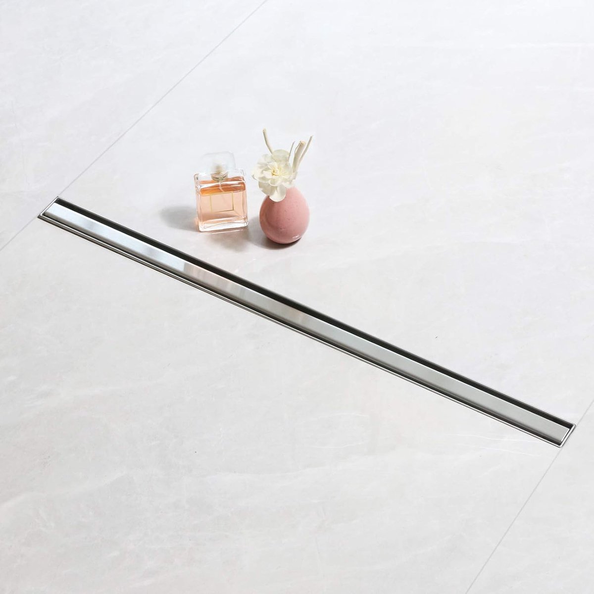 Doucheafvoer 60cm | Smal Paneel, RVS, Douche-afvoer met 360° Sifon en Filter