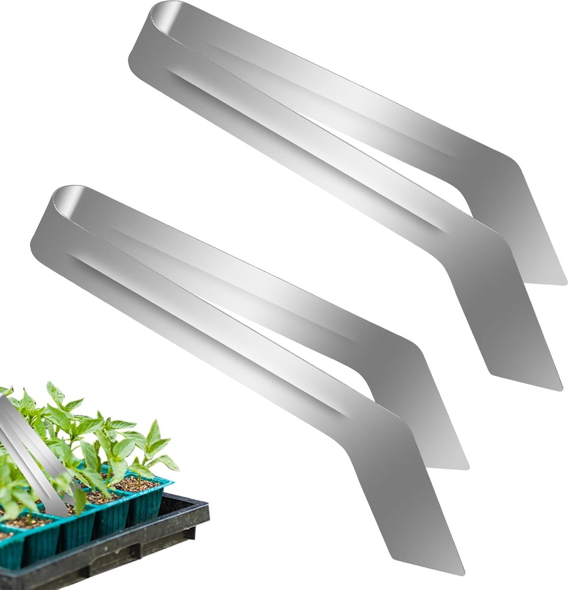 2 stuks zaailingtransplantatietang - roestvrij staal tuinplanten transplantatietang - zaailing verwijderen transplantatietang voor het verminderen van wortelschade