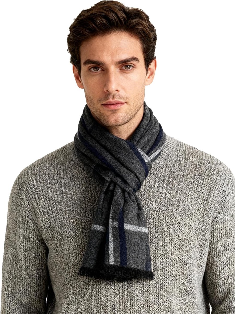 Mannen kasjmier sjaal klassieke Houndstooth Plaid vrije tijd zakelijke halsdoek
