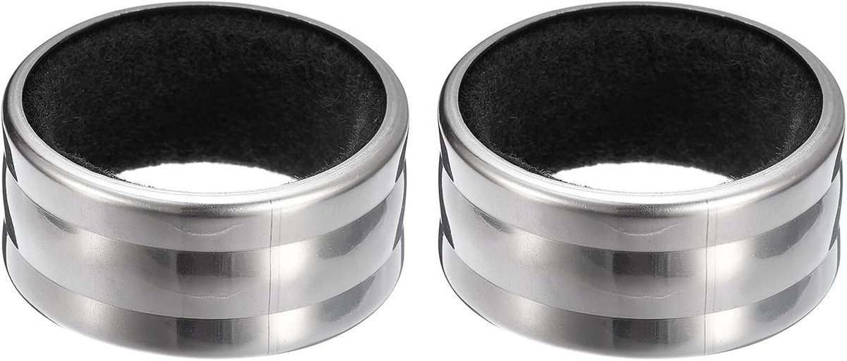 Wijnfleshalsbanden, 2 stuks, roestvrij staal, voor wijnflessen, 40 mm x 19 mm, afdichting, O-ring, druppeldoppen voor wijnflessen, wijnstop-accessoires voor bar en huis (zilverzwart)