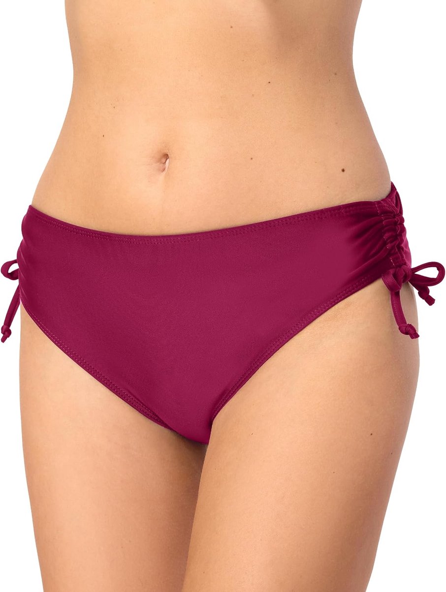 Dames Bikinislip Met Elegante Plooien Aan De Heupen – Volledig Gevoerd, Figuurvormend En Comfortabel – Badeshorts, Badbroek, Bikini Broekje VR-Brief-2