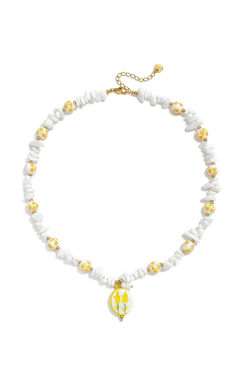 Keramische Kralenketting met Bloemmotief – Vacation / Beach Romantic Series