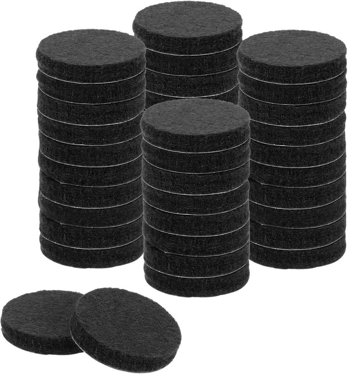 Meubelringen van vilt, 40 stuks, 1 inch Dia X 0,2 inch, zelfklevend, vilt, antislip, krasbestendig, stoelpootbescherming ter bescherming van harde houten vloeren, zwart