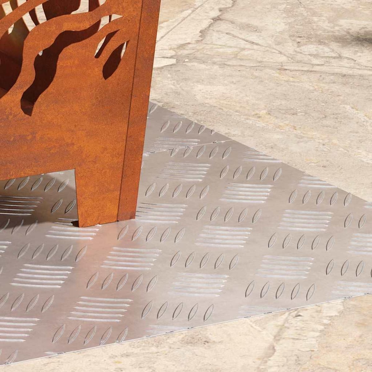 Checker Plate Trap Treed 2 Stuks 70x40 cm | Antislip patroon, duurzaam, geschikt voor binnen en buiten, eenvoudig schoon te maken