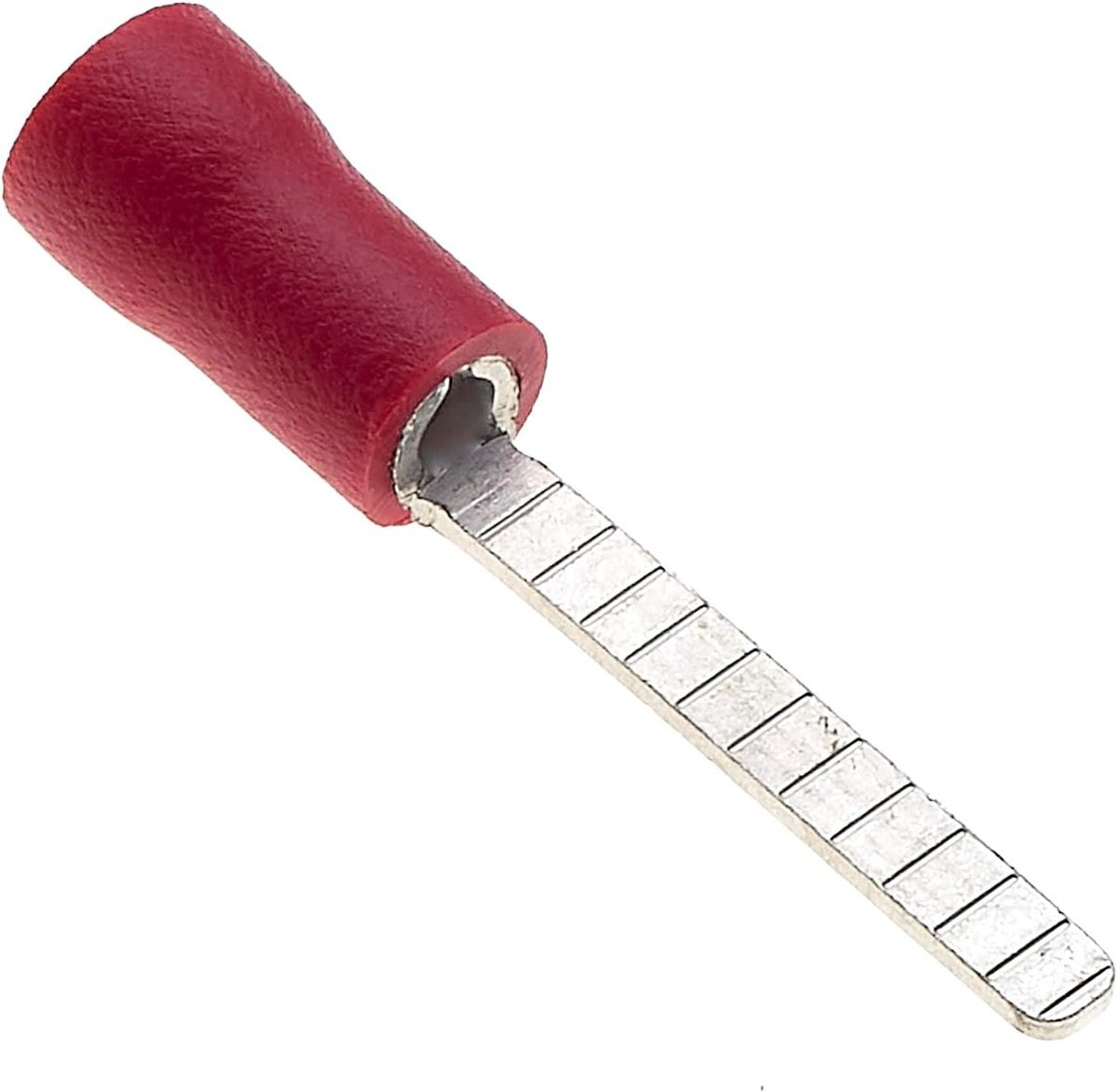 Blade Terminals, Pak Van 100 - Rood, 6.35mm, 19A, Vinyl Geïsoleerde Terminal Draad Ferrules Koper Connectors, Cord Cable End