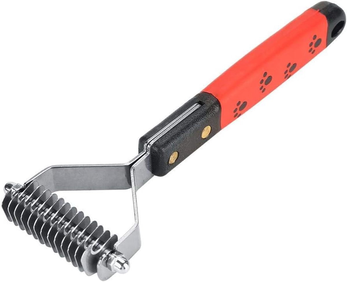Dematting Kam Haar Grooming Deshedding Borstel Tool voor Honden en Katten Rvs Harken Losse Ondervacht Matten Klitten en Knopen Verwijderen voor Lang Dik Huisdier (M337-13)