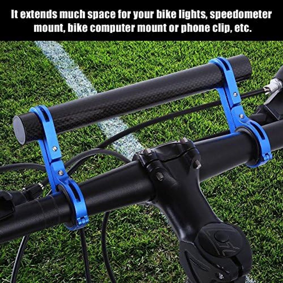 Dubbele stuurverlenging, Mount, aluminiumlegering, voor fiets, snelheidsmeter, mount koplamp, zaklamp, GPS houder
