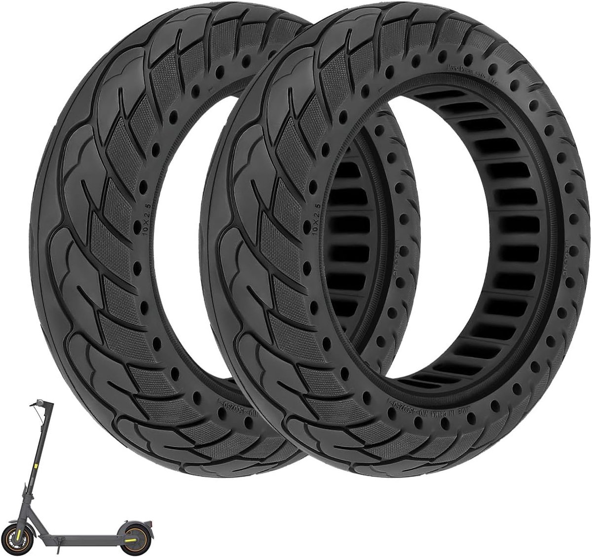 10 x 2 5 inch massief rubberen banden 60 70-6 5 solide banden voor Segway Ninebot Max G30 elektrische scooter 10 inch reservebanden reservewielen voor scooter (2 stuks)