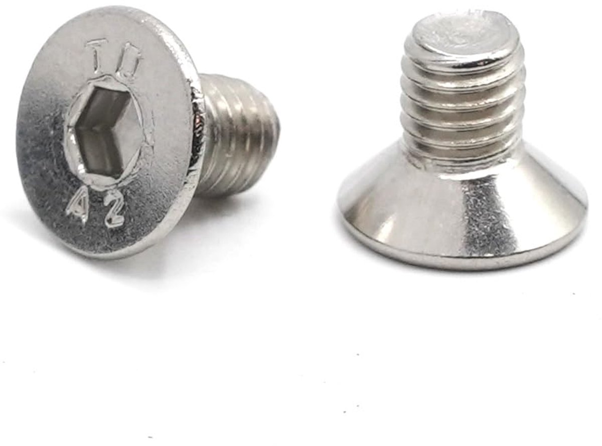 20 x FHC schroeven M5 x 8 mm roestvrij staal - verzonken zeskantige inbusschroef van roestvrij staal A2 - ISO 10642 metaalschroeven verzonken kop volledige schroefdraad metrische schroef voor moer,