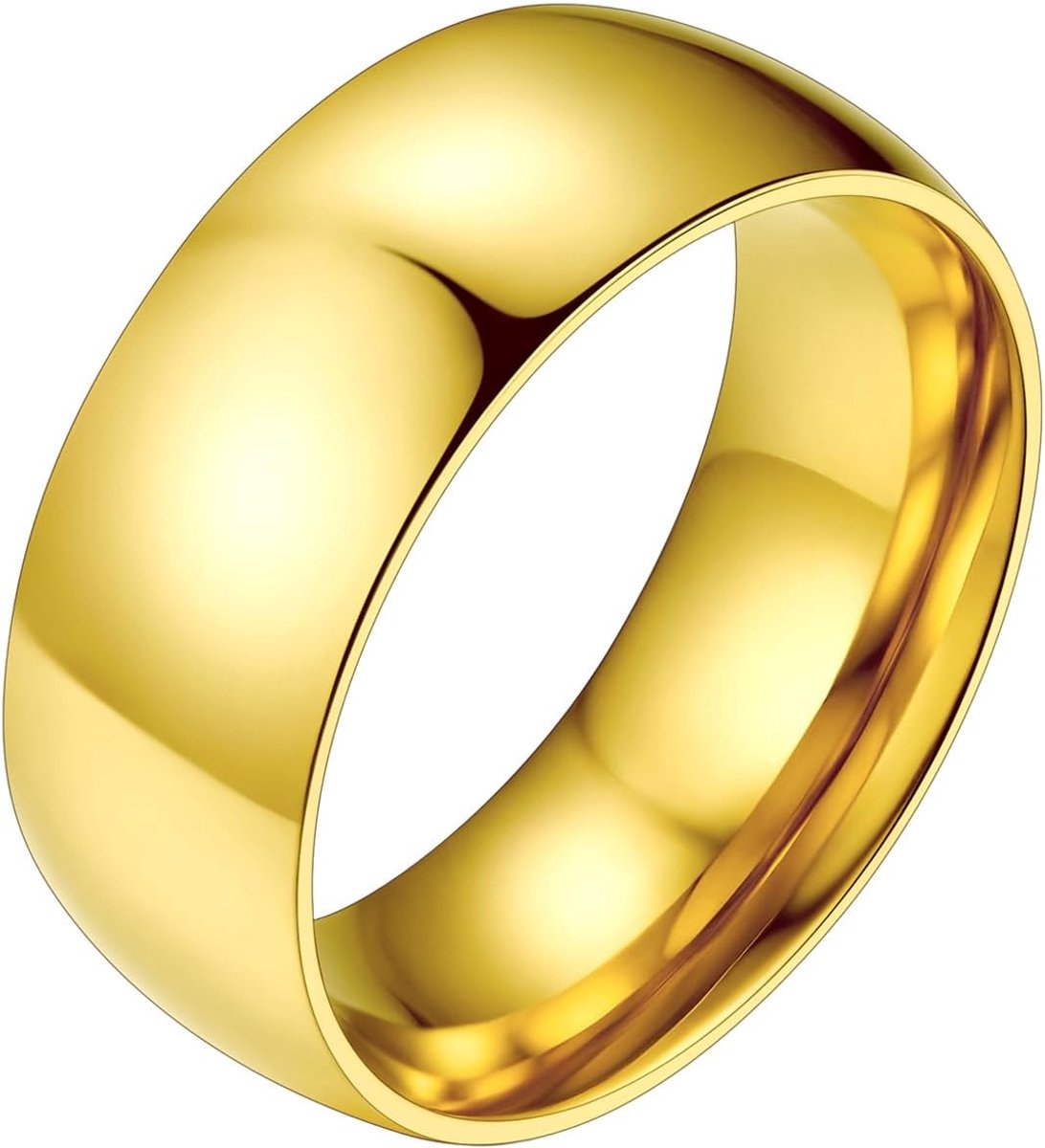 Ring in roestvrij staal/goud geplaatst voor mannen vrouwen, eenvoudige ring alliantie van 2mm/4mm/6mm/8mm - maat 47/49/52/54/57/59/62/64/67/69