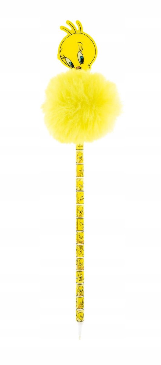 Looney Tunes Tweety Pie balpen met pompon - Origineel