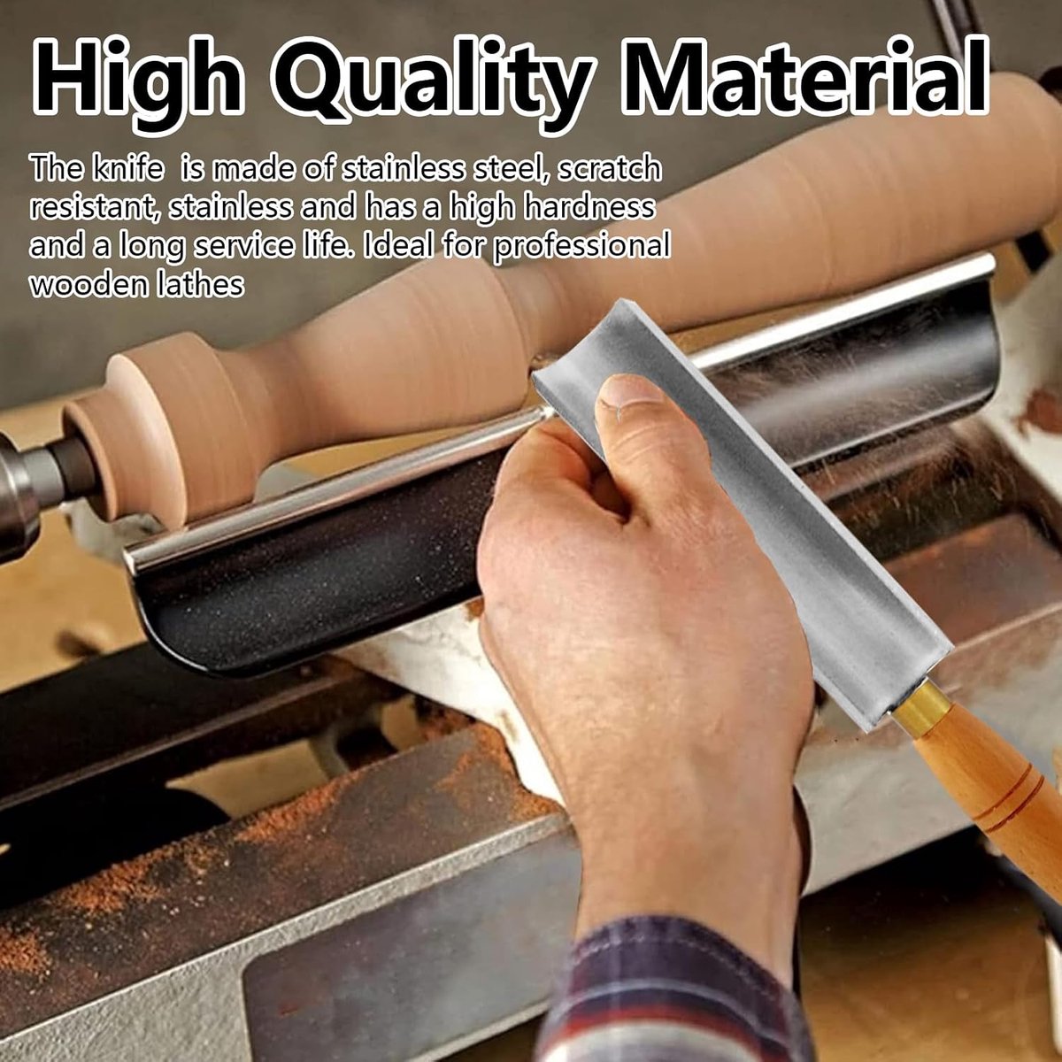 Houtdraaibeitel, draaibeitel, draaibeitel, 50 mm, slijpbuis, houtdraaimachine, beitel, draaigereedschap, professionele draaimes, accessoires voor draaibanken, draaibanken