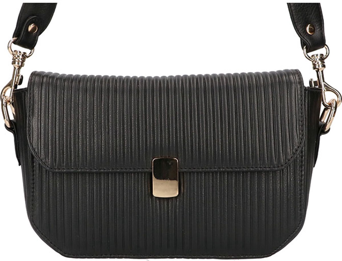 Leather Design Crossbody Schoudertas Lily Zwart