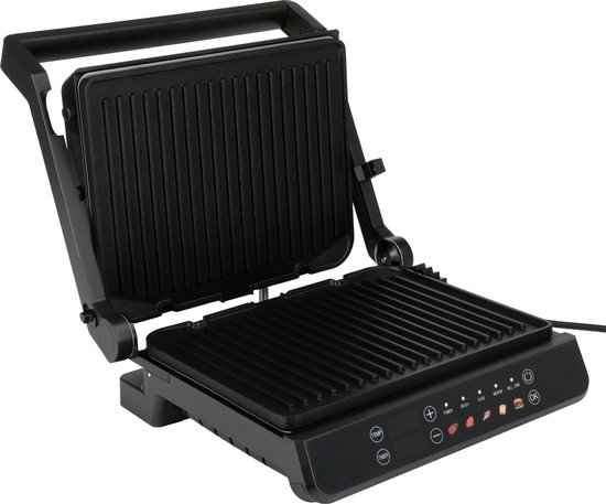 LUND 67440 Elektrische Contactgrill - 2000W - Met 5 Automatische Programmas & LED Display - 180 Graden Uitklapbaar tot Tafelgrill - PFOA-Vrije Antiaanbaklaag - Uitneembare Platen — afbeelding 2