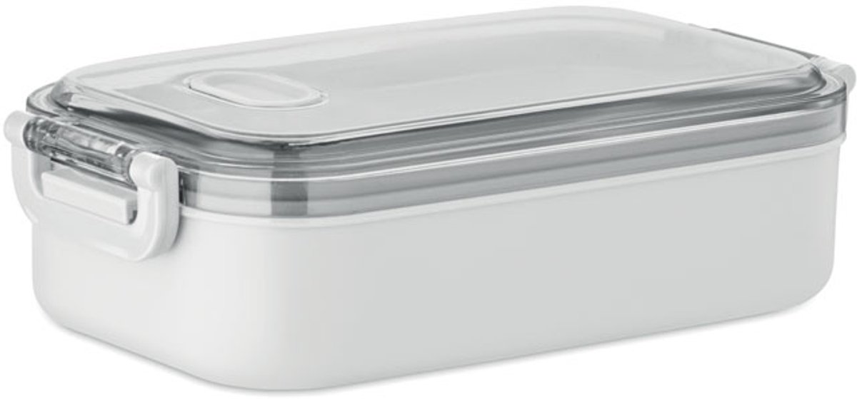 Lunchbox van PP met een extra binnenlaag van gerecycled roestvrij staal Wit