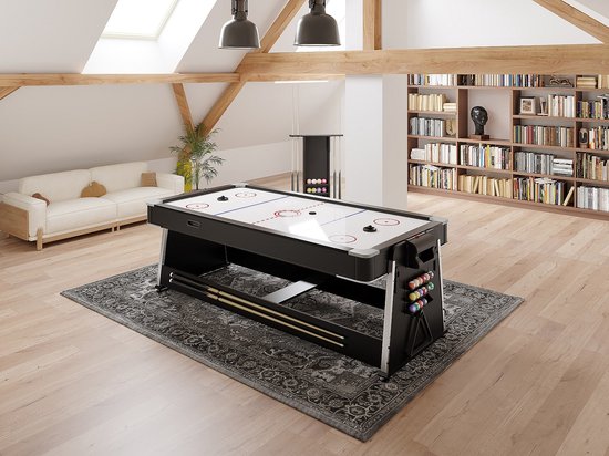 Vente-unique Draaibare 4-in-1 multifunctionele speeltafel - B203 x D111,5 x H81,3 cm - Mat zwart - SEBASTIAN van Vente-unique — afbeelding 5