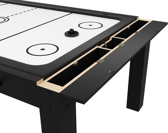 Vente-unique Transformeerbare tafel 4-in-1 - Biljart & Tafeltennis & Airhockey - Zwart - 213 x 121 x 81.2 cm - GRAYSON van Vente-unique — afbeelding 5