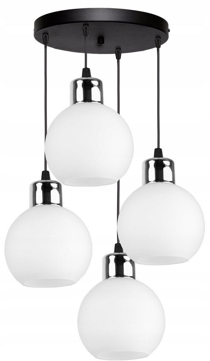 Merkloze Glazen Hanglamp met 4xE27 Fitting, Modern Design