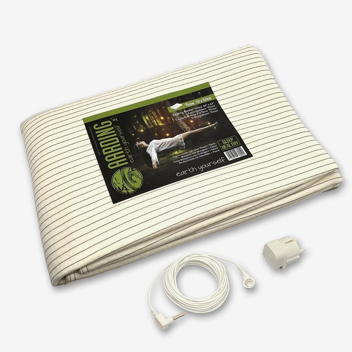 Aardingsdeken - fleece - 110 x 160 cm - wit