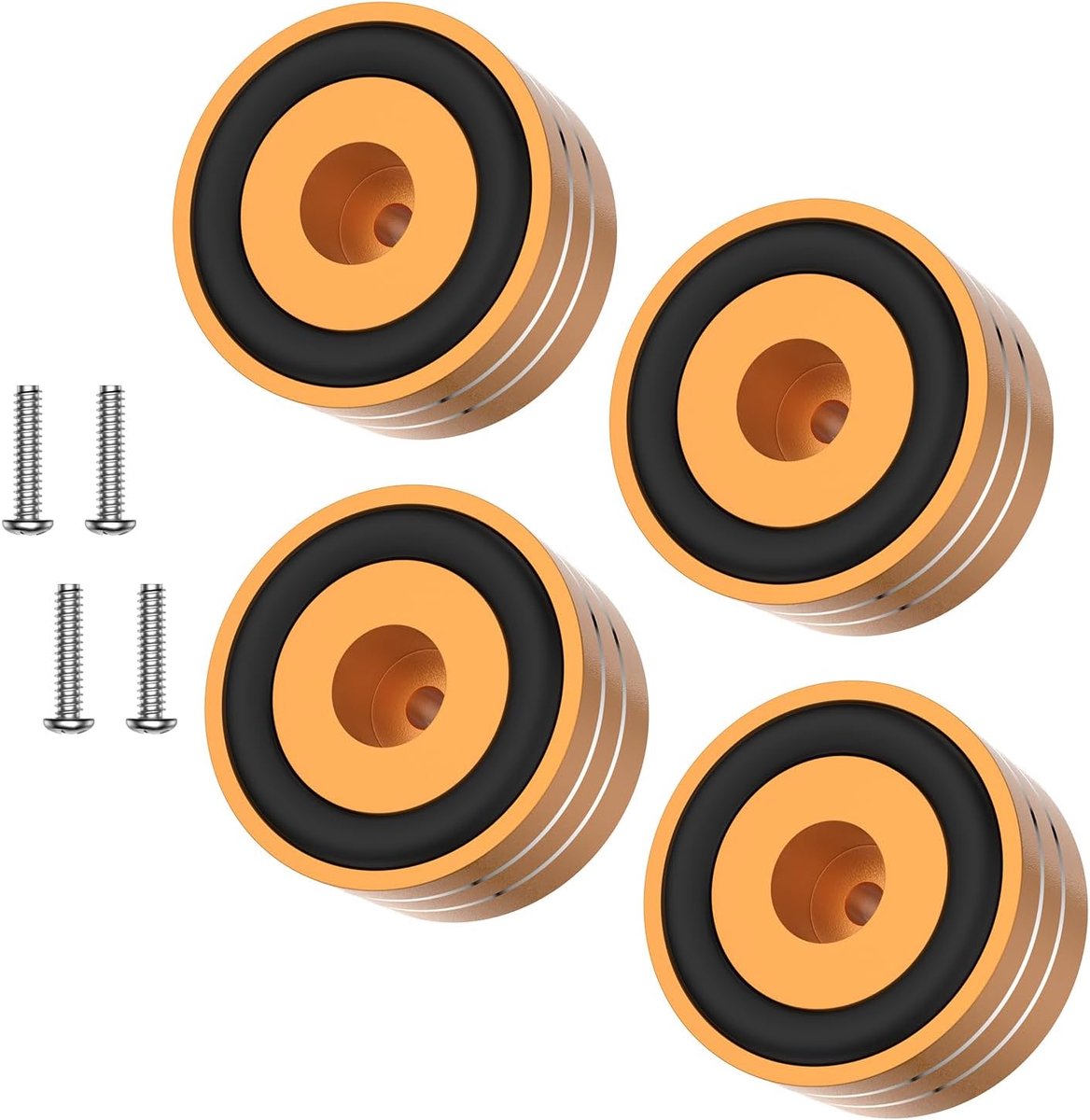 Set van 4 HiFi Absorber Voeten 40 mm x 20 mm aluminium voor subwoofer, luidsprekers, versterker en vinylplaat