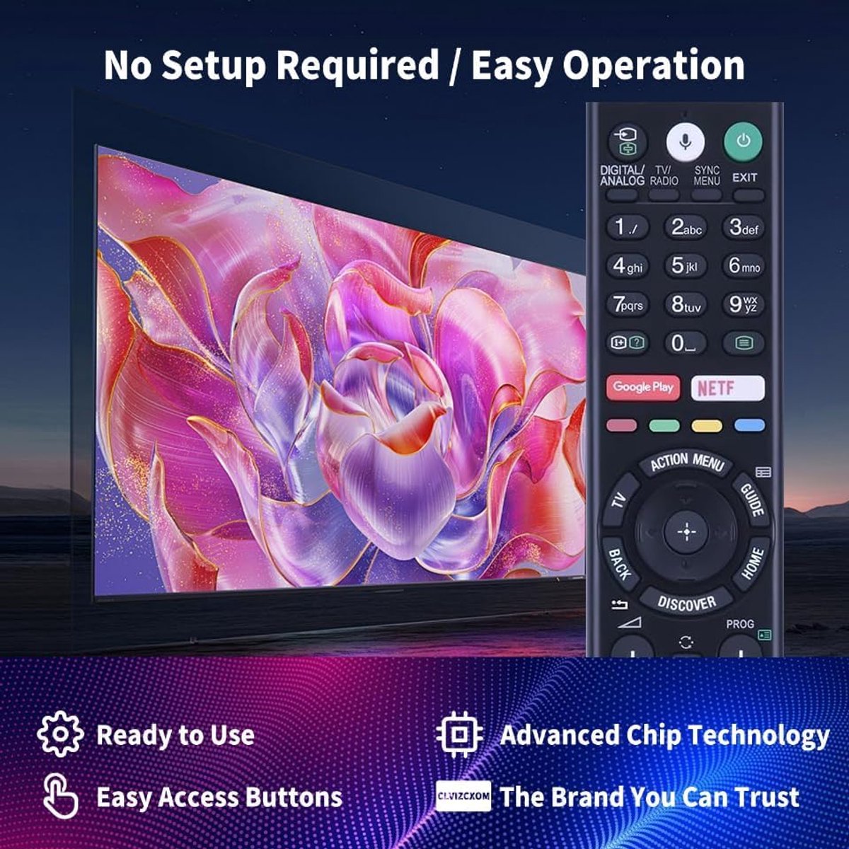 / 200E / 200A vervangende afstandsbediening compatibel met alle Sony Bravia 4K UHD LED LCD HD Smart TV's