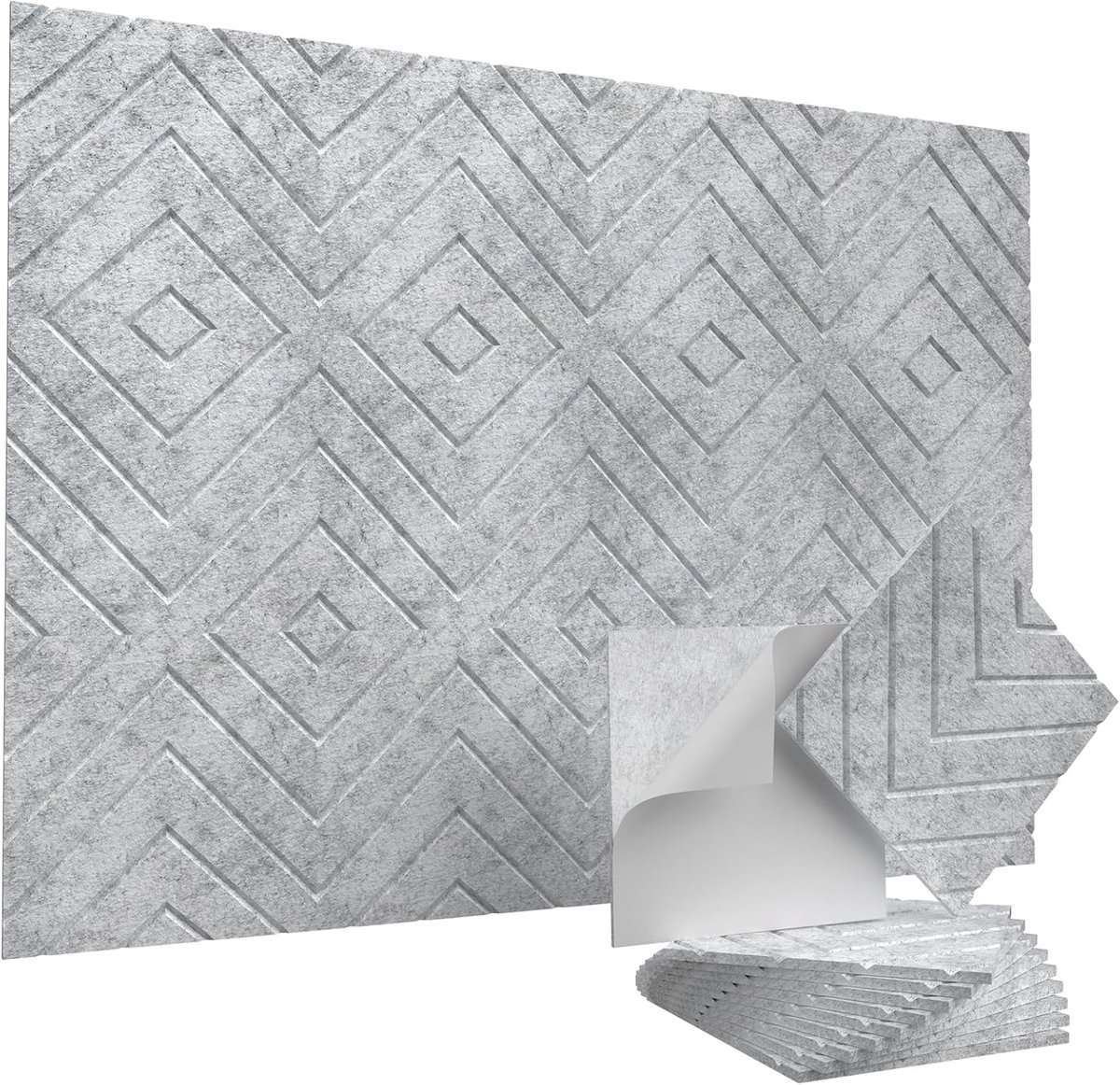 Zelfklevende akoestische panelen, 10 stuks geluiddichte wandpanelen, 30 x 30 cm x 1 cm, geluidsabsorberende geluiddempende panelen met hoge dichtheid, geluidsdempende panelen voor