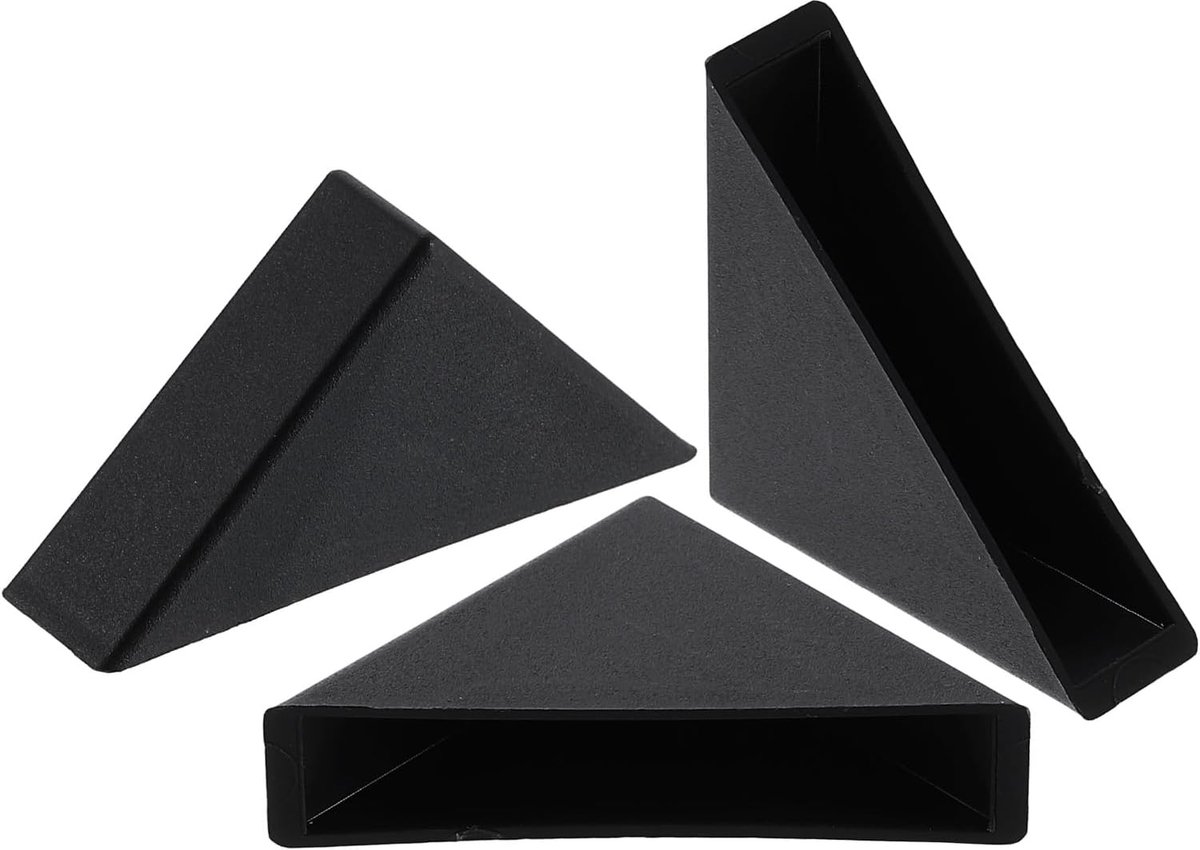 8 stuks kunststof hoekbeschermers, 10 x 50 mm, rechte hoekbescherming, kussens voor hoekbescherming van glas, spiegels, tegels, zwart