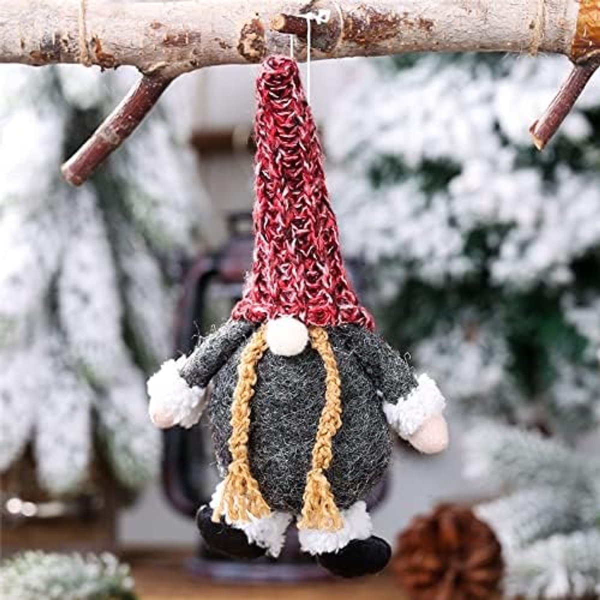 Kunstkerstboom Zweedse Gnome Pluche Doll Santa Claus Kerst Ornamenten Merry Christmas Gunst Party Decoraties for thuis Nieuwjaar Kids Gift (Color : 0726Red hat)