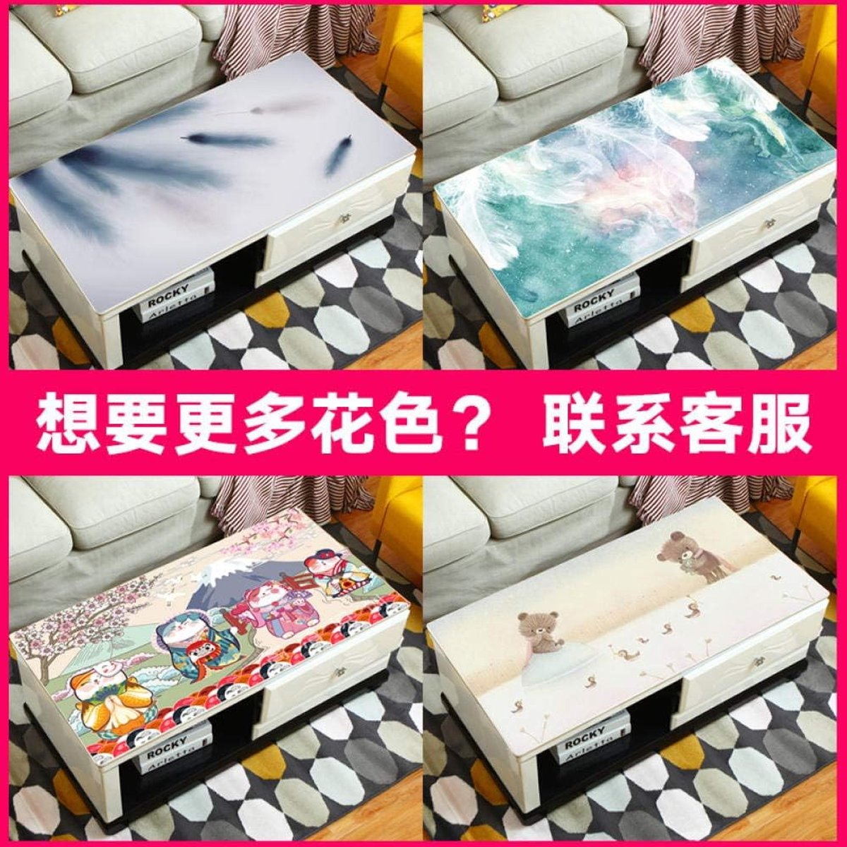 Tafelkleden pvc anti- water anti-scald wegwerp zacht plastic glas salontafel mat meisje geest