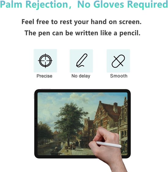 Stylus Pen voor Apple iPad 2018-2024 met 2X Snellader/Palm rejection, Kantelfunctie Pencil Compatibel met iPad Pro M4 11"/12.9"/13", iPad 10e/9e-6e generatie, iPad Air 3-5e/11-13" M2, iPad Mini 5/6 — afbeelding 4