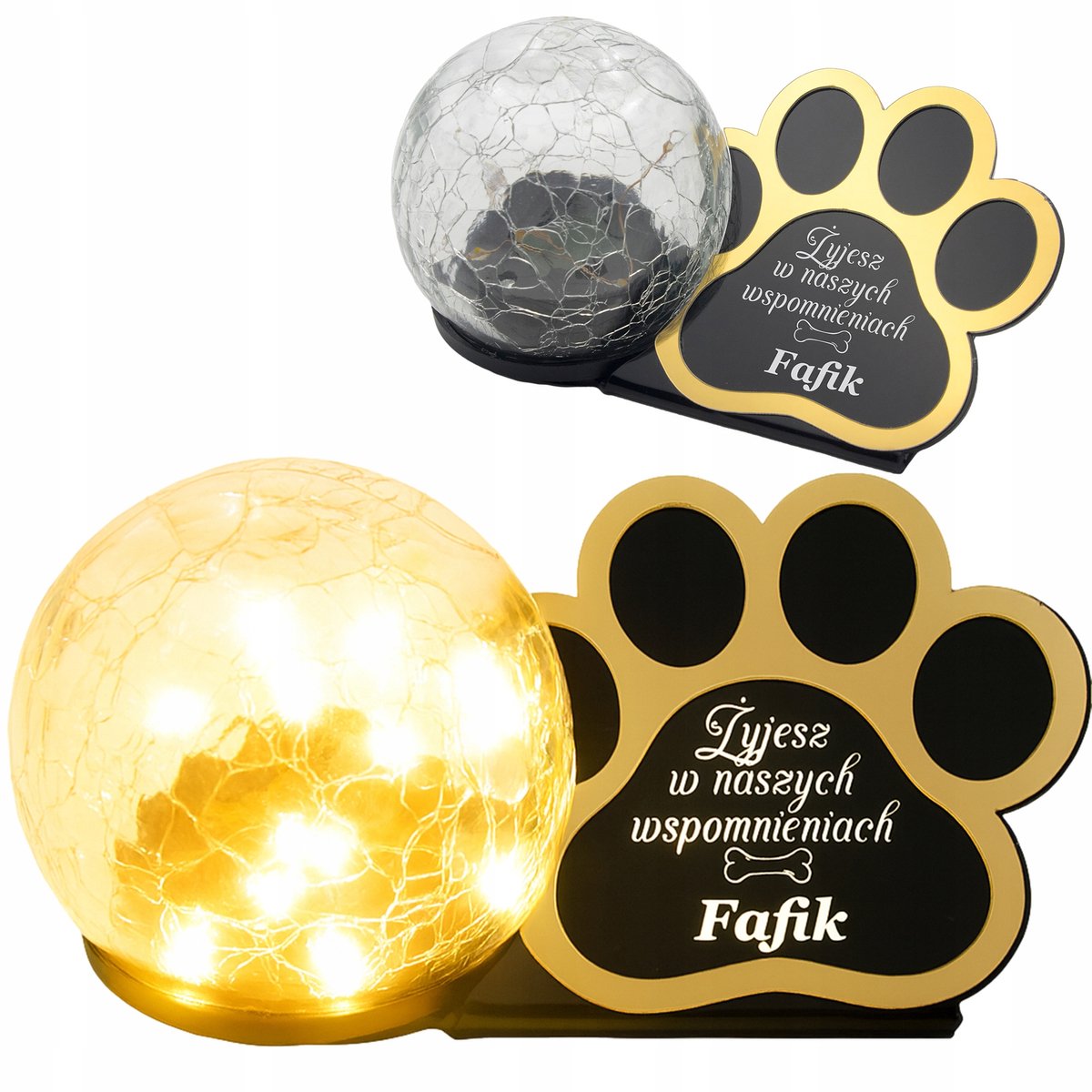 Merkloze Zonne-LED Grafsteenlamp Hart met Naam voor Huisdier