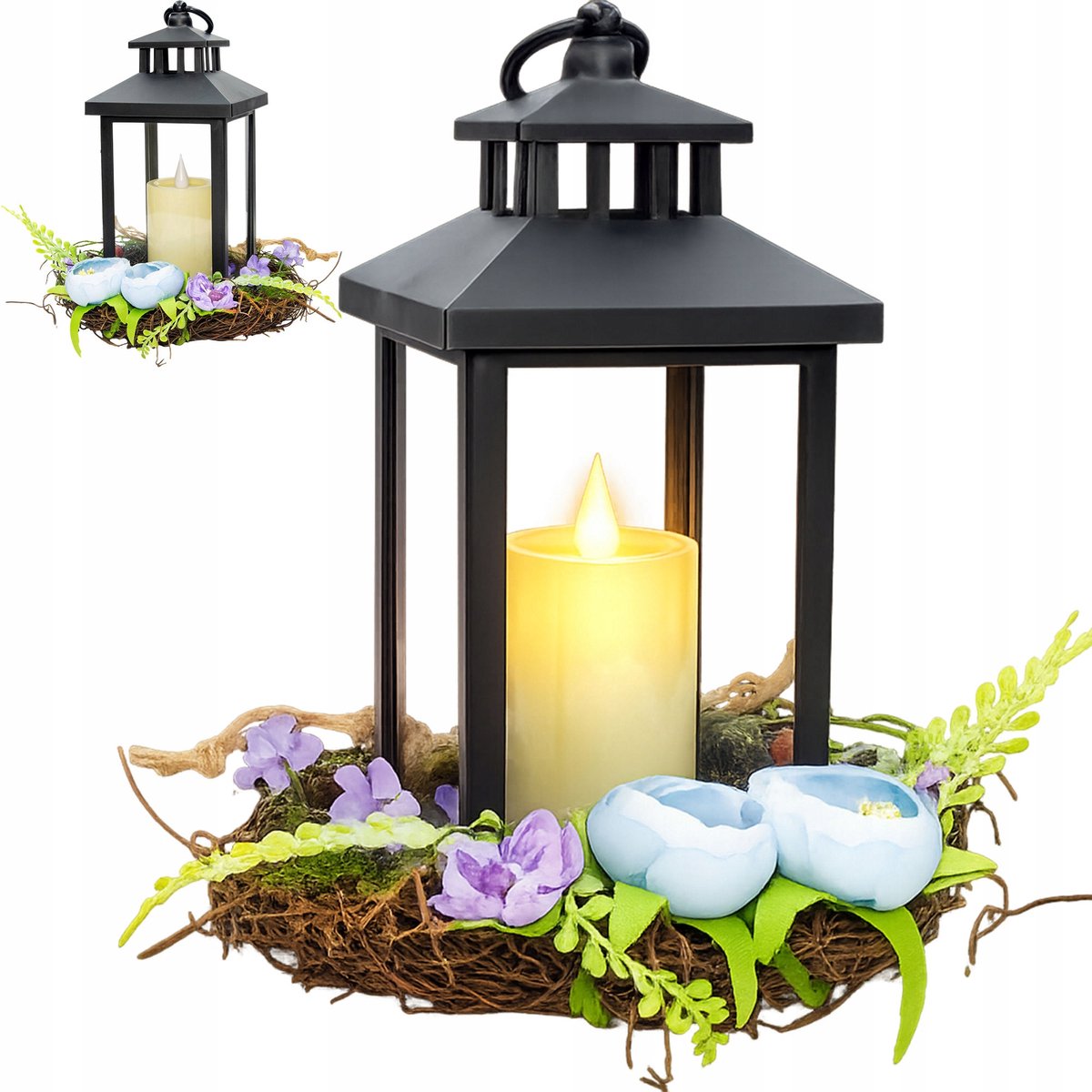 LED Graf Lantaarn met Lentekrans - 21 cm