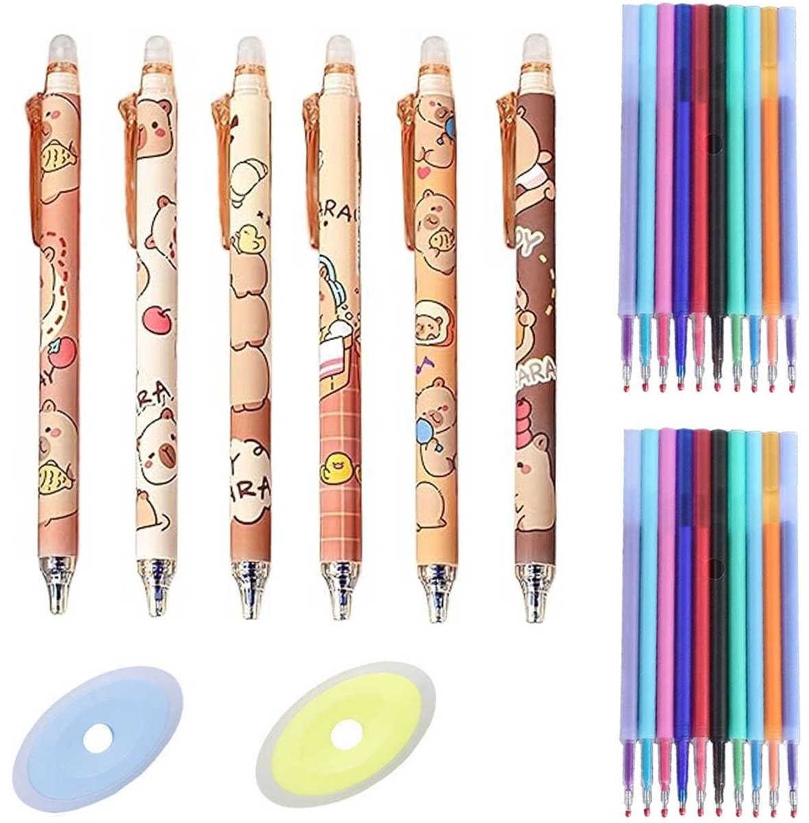 SolidKeus - Set van 6 Erasable Gelpennen met 20 Navullingen
