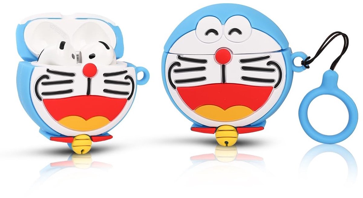 SolidKeus - 3D Beschermende Case voor AirPods 4 met Sleutelhanger en Cartoon Design