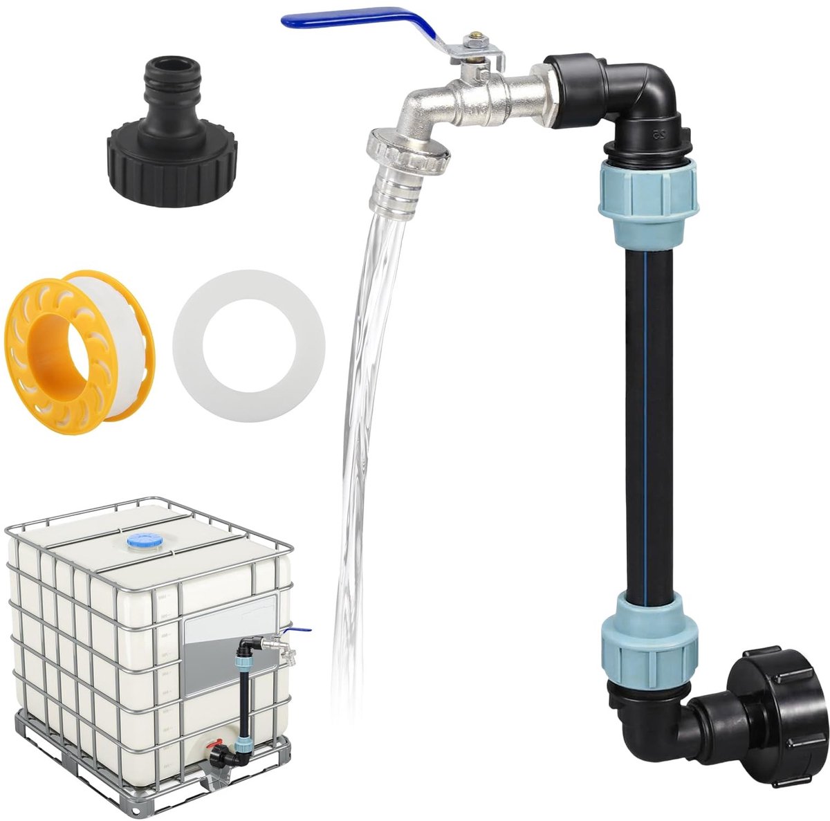 SolidKeus - IBC-Kraan met Zwanenhals voor Watertank 1000L