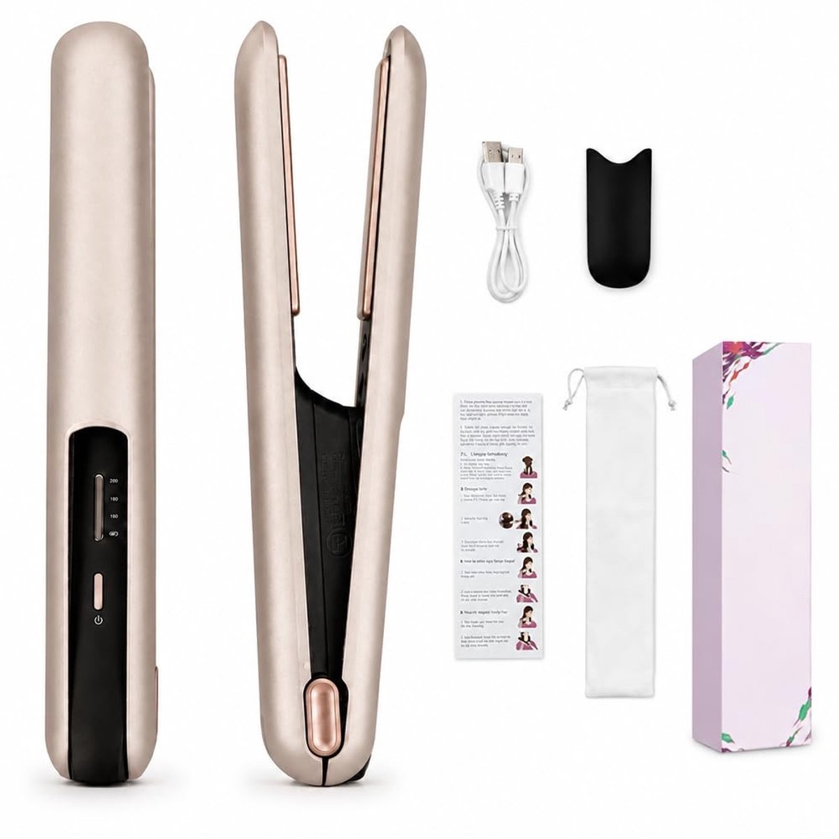 SolidKeus - Draadloze Mini Haarstyler, 2-in-1 Steil- en Krultang